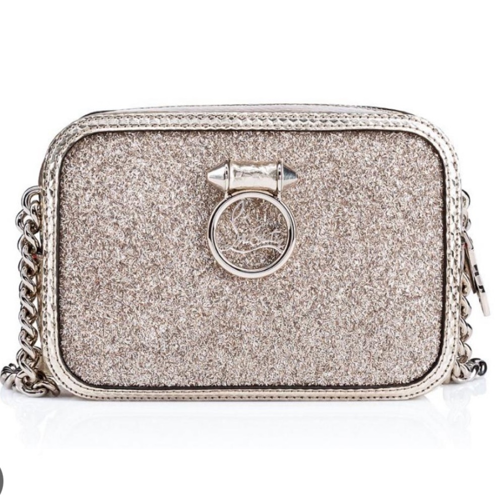 Christian louboutin Rubylou mini glitter platinum color bag
